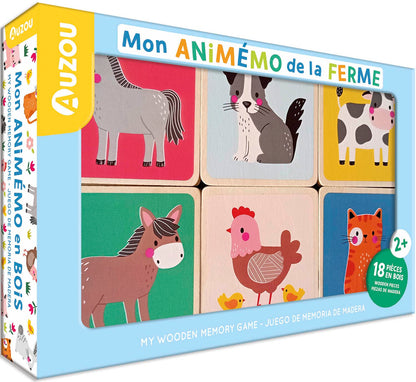WOODEN MEMORY GAME - THE FARM