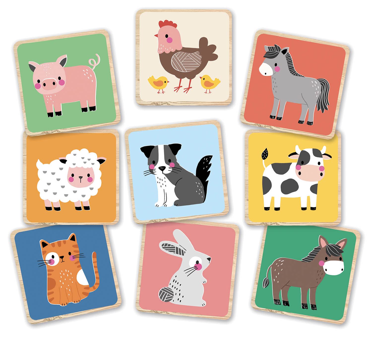 WOODEN MEMORY GAME - THE FARM