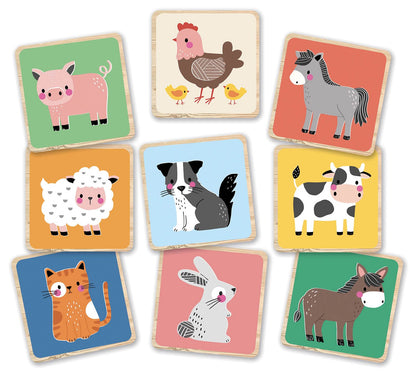 WOODEN MEMORY GAME - THE FARM