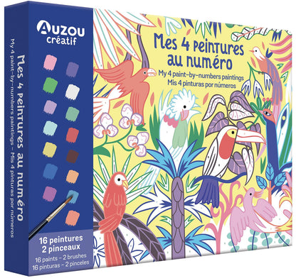 4 PAINT-BY-NUMBERS PAINTINGS KIT