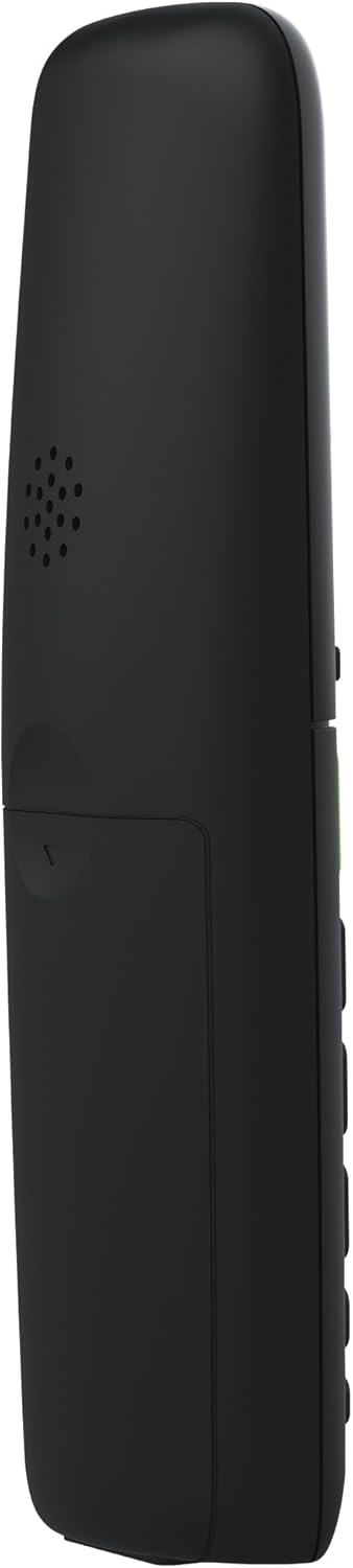 Panasonic KX-TGU110EXB - Telefono digitale senza fili con segreteria telefonica, unità base e 1 combinato, schermo LCD, tasti grandi, chiamata preferita, compatibile con apparecchi acustici, nero