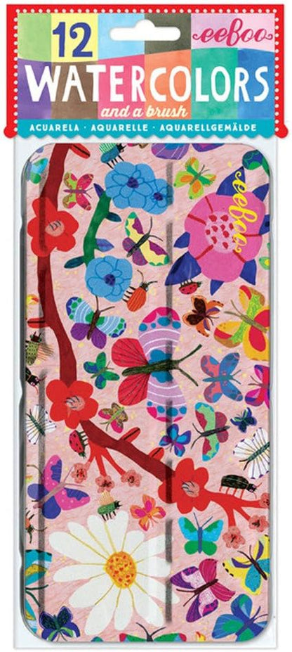 eeBoo - Aquarel ijzeren doos - vlinders