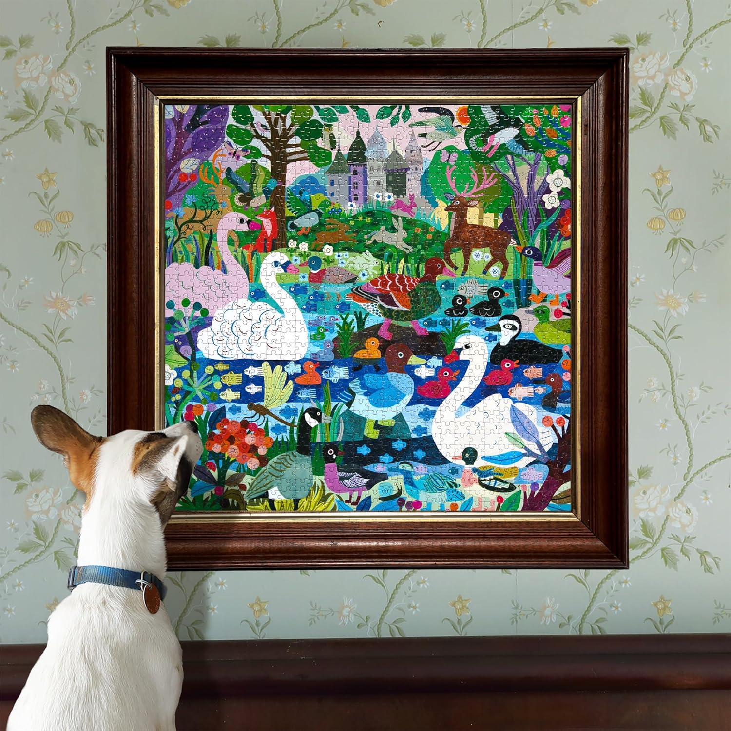 eeBoo - Duck in The Clearing gerecycled karton puzzel 1000 stukjes kleurrijk met dieren - PZTDIC