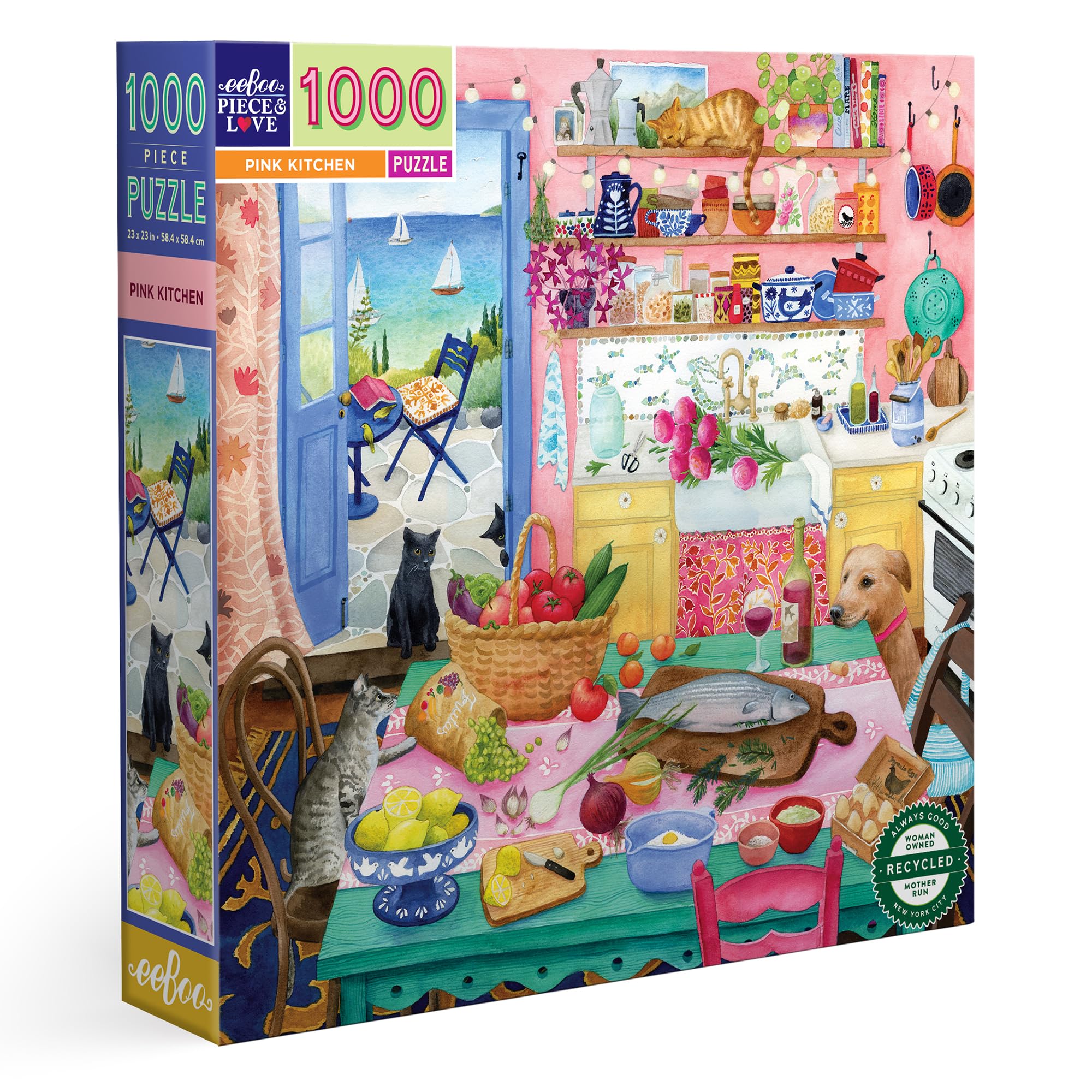 eeBoo - Puzzle 1000 pcs - Pink Kitchen - (EPZTPNK