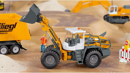 siku 3561, Liebherr L 556 wheel loader, 1:50, Metal,Plastic, Orange, Movable front loader, Opening engine bonnet