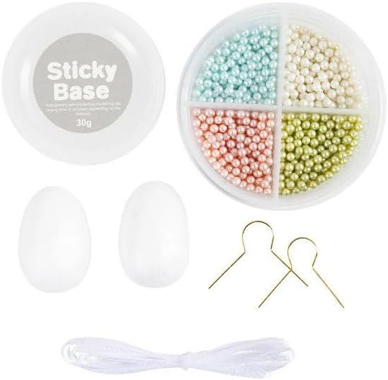 Mini Craft Kit Modelling, Pastel Colours, Beaded Eggs, 1 Pack