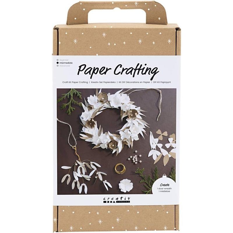 Craft Kit Paper Crafting - Wreath - White - Light Natural - 1 Pack