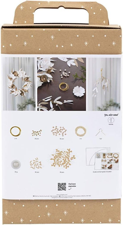 Craft Kit Paper Crafting - Wreath - White - Light Natural - 1 Pack