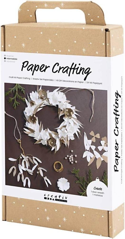 Craft Kit Paper Crafting - Wreath - White - Light Natural - 1 Pack