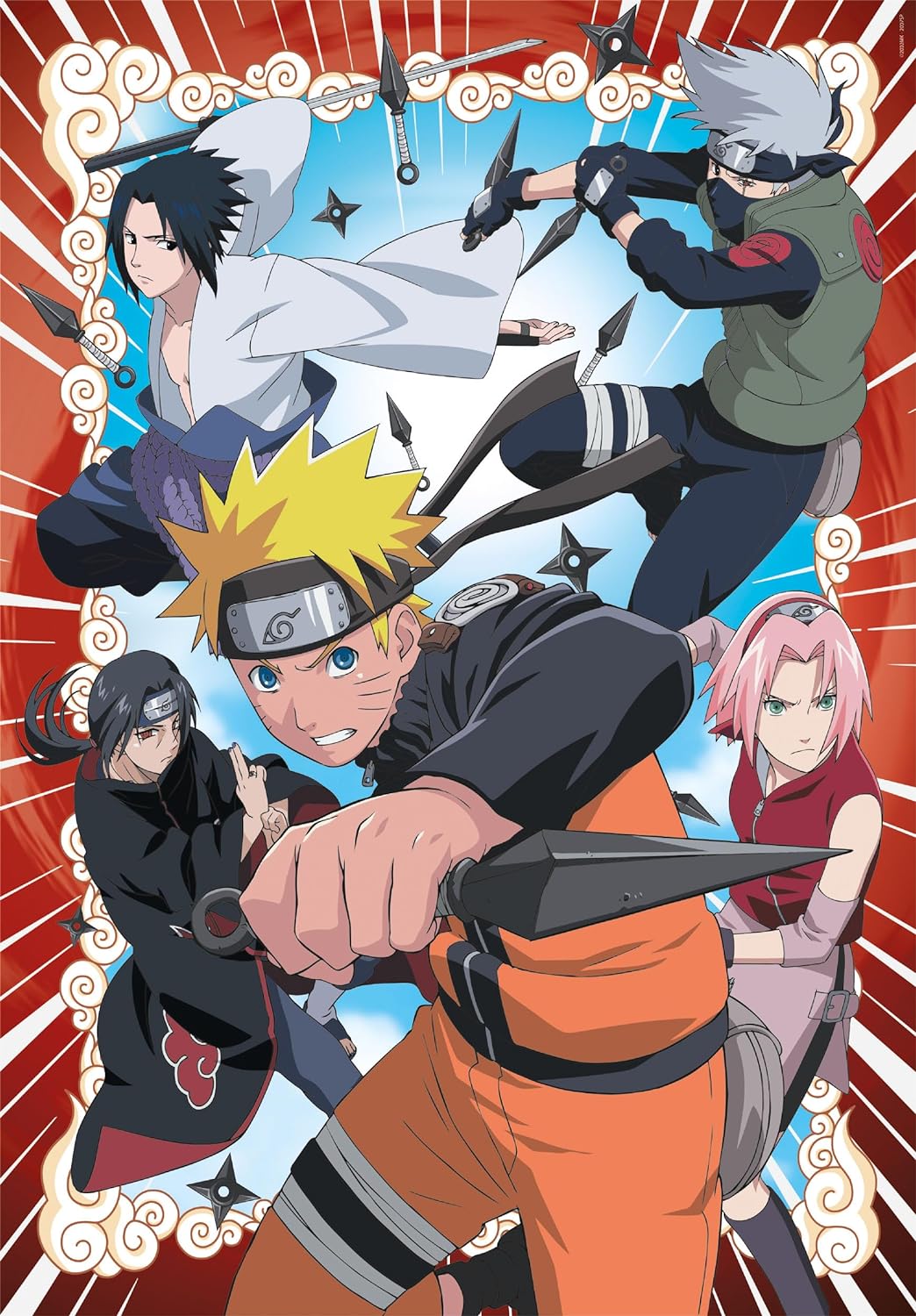 Clementoni Naruto Anime 1000 Puzzle De 500 Piezas, Rompecabezas Adultos, Entretenimento, 39833
