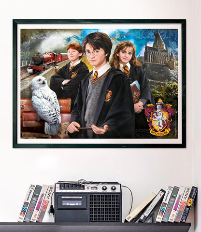 Clementoni 39862 Harry Potter Jigsaw 1000 Pieces-Poster Included, Puzzle for Adults 14-99 Years, Gift for Men/Women, Hogwarts, Made in Italy, Multicolor