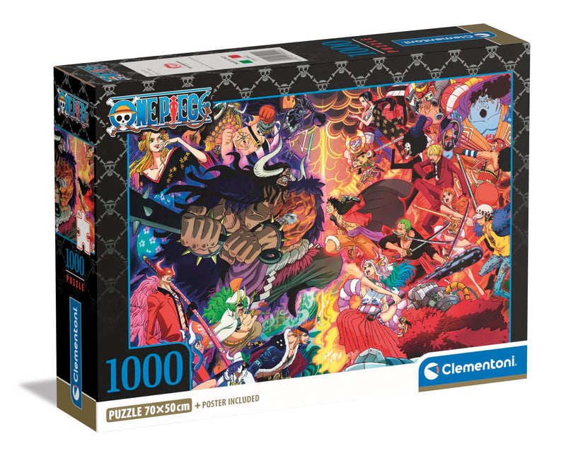 Clementoni One Piece 39922 1000 Piece Puzzle with Poster – Tactics Game for Manga and Anime Fans – for Adults and Children from 14 Years