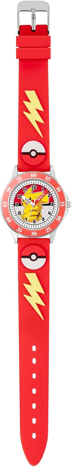 Pokemon 3D Time Teacher Red Silicone Strap Watch POK9074