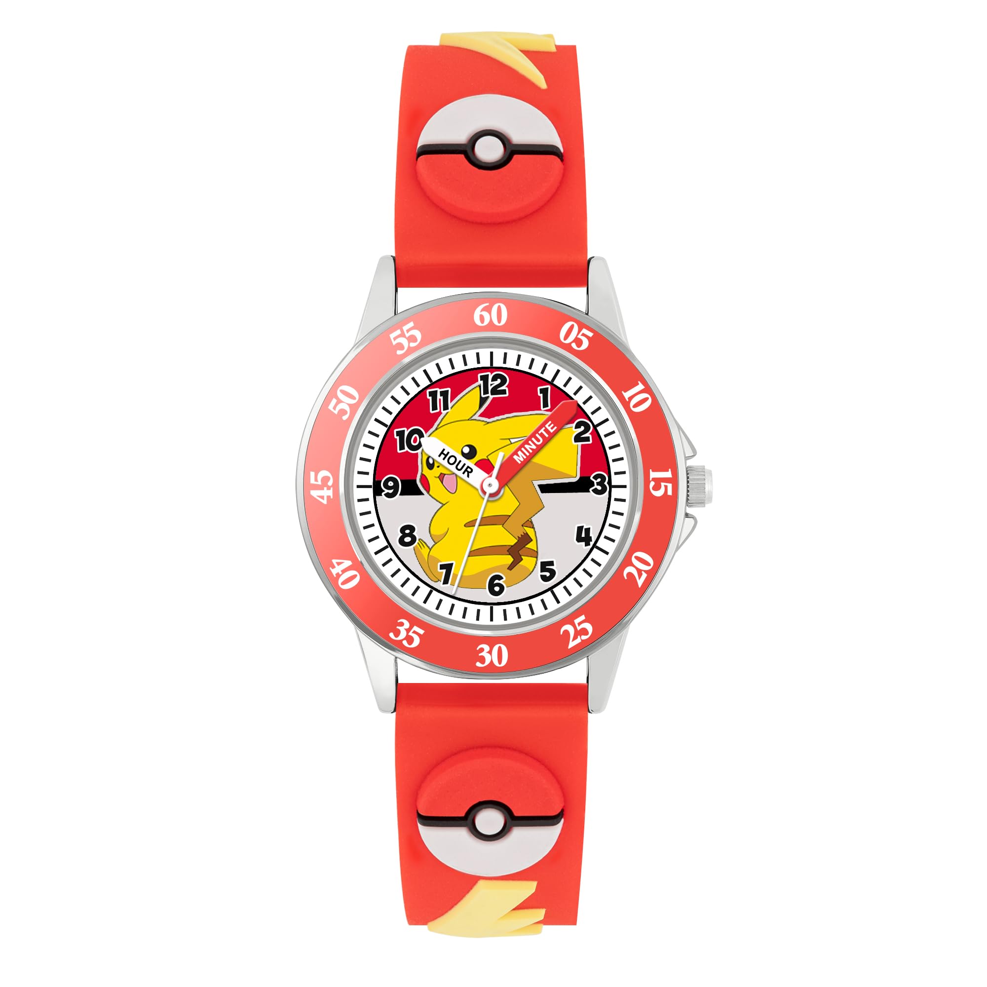 Pokemon 3D Time Teacher Red Silicone Strap Watch POK9074
