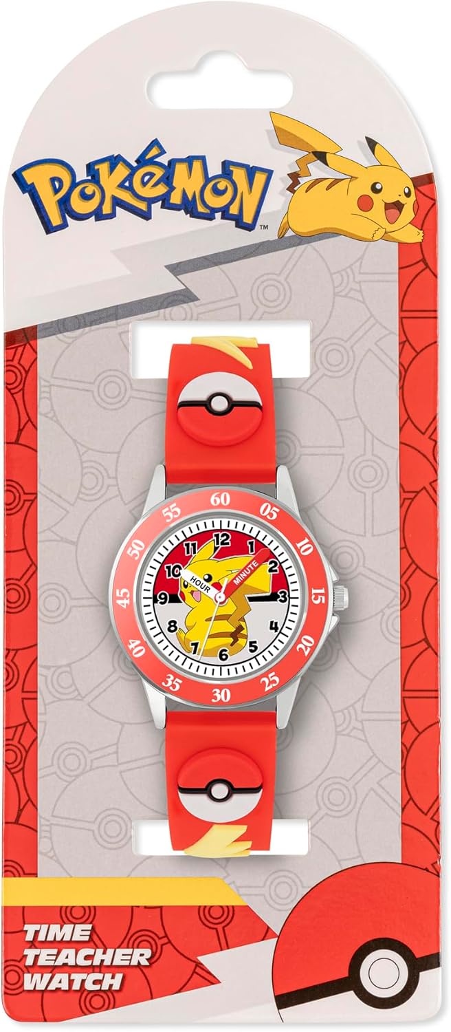 Pokemon 3D Time Teacher Red Silicone Strap Watch POK9074