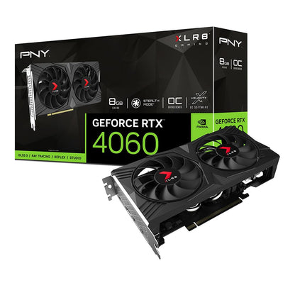PNY GeForce RTX™ 4060 8GB XLR8 Gaming Verto Dual Fan OC Graphics Card DLSS 3