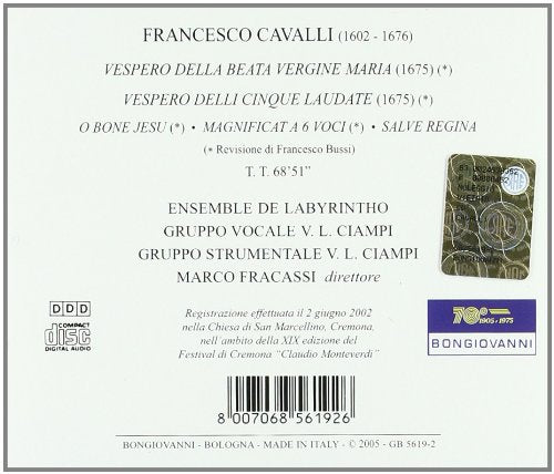 Cavalli: Vespero Delle B.V. Maria