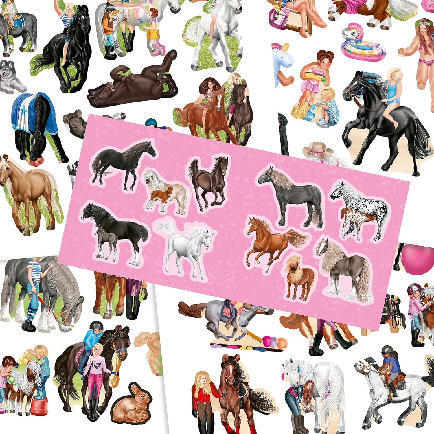 Depesche Miss Melody 12465 Fun Mini Sticker Book with 12 Personalised Background Pages and 7 Sticker Sheets, Multi-Colour