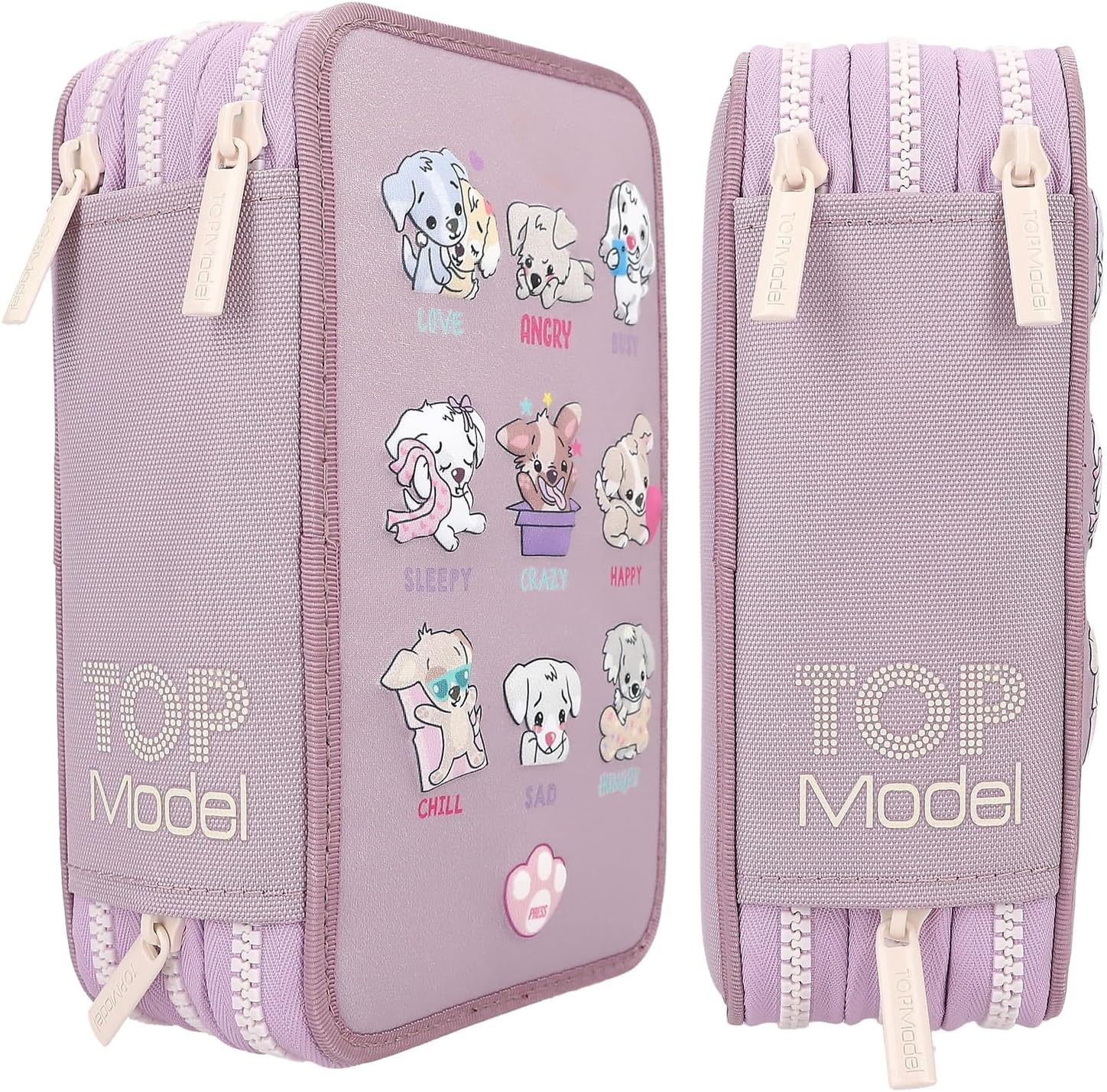 Topmodel Triple Pencil Case Led Dog Mood Barometer ( 0412843 )