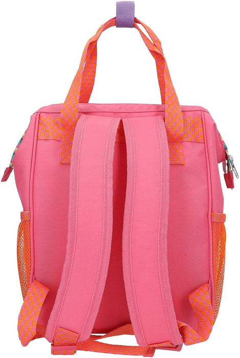 Depesche 12911 TOPModel Joy-Zaino in Rosa e Arancione, con Motivo della Modella e Dettagli Colorati, Borsa con Bretelle Regolabili, Multicolore