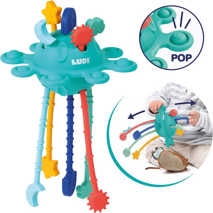 LUDI - Zippy Toy - Multisensory Stimulation Toy - Different Textures - Ergonomic - Soft Material - from 10 Months - Relieves Dental Thrust - Dexterity and Motor Skills - 14 x 21 x 14 cm