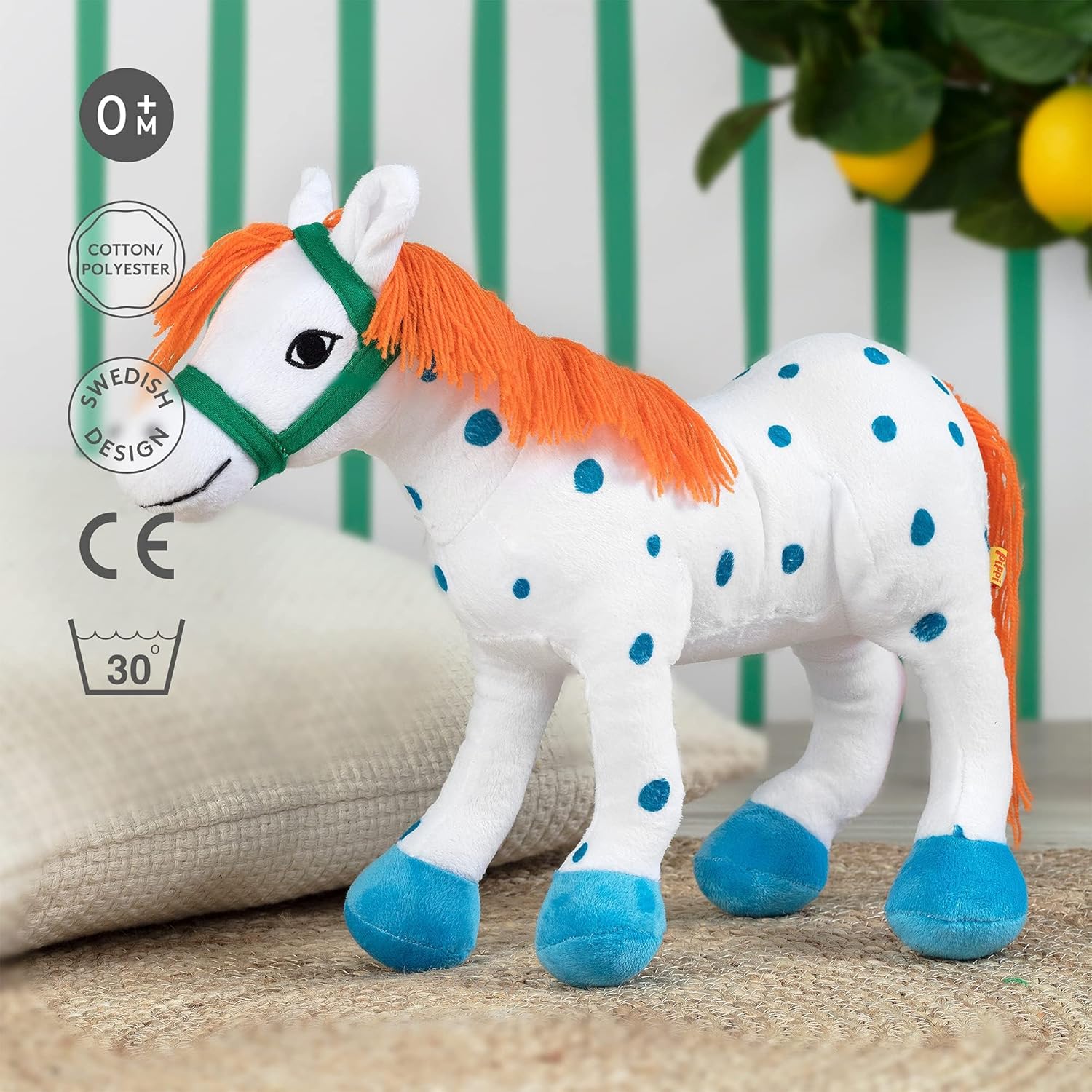 Pippi Langstrumpf Kleiner Onkel Kuscheltier Pferd – süßes Plüschtier für Mädchen und Jungen – niedliches Spielpferd Spielzeug und Plüschpferd – ab 0+ Monate (Kleiner Onkel 30cm