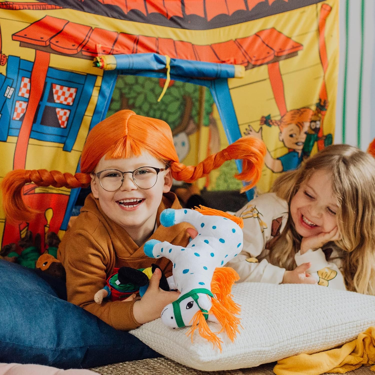 Pippi Langstrumpf Kleiner Onkel Kuscheltier Pferd – süßes Plüschtier für Mädchen und Jungen – niedliches Spielpferd Spielzeug und Plüschpferd – ab 0+ Monate (Kleiner Onkel 30cm