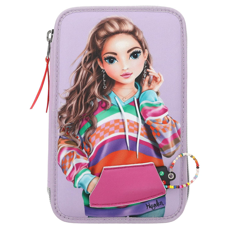 Depesche TOPModel Joy Triple Pencil Case with Applied Smartphone Purple