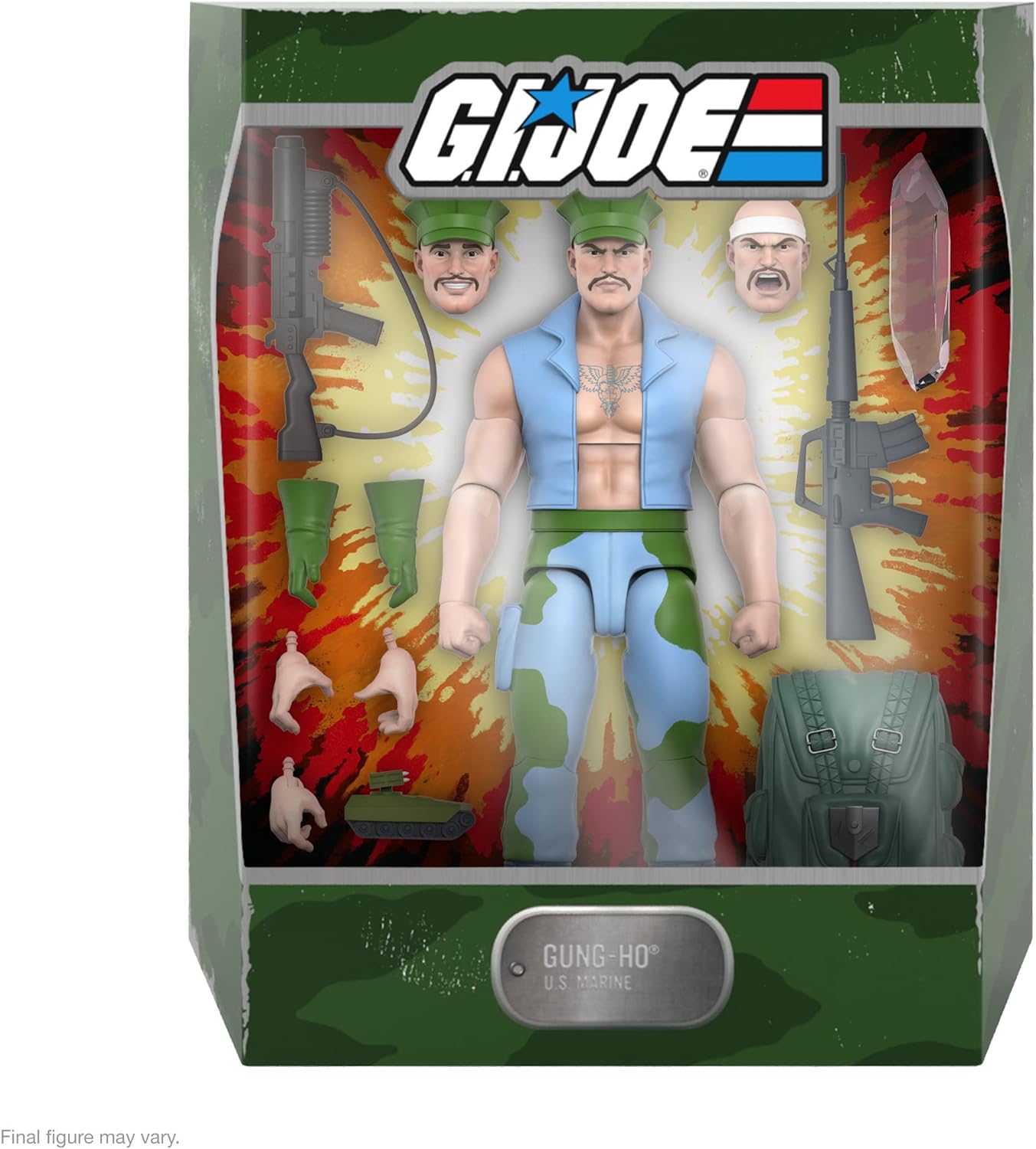 Super7 ULTIMATES! G.I. Joe Gung-Ho - 7" G.I. Joe Action Figure with Accessories Classic Cartoon Collectibles and Retro Toys