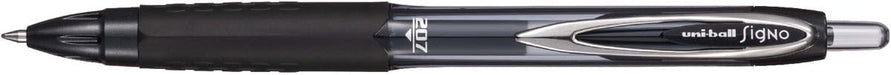 uni-ball Signo 207 UMN-207E Retractable Gel Rollerball Pen 0.7mm Tip 0.4mm Line Black (Pack 12) - 308668000