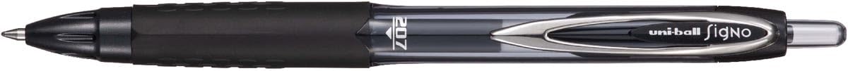 uni-ball Signo 207 UMN-207E Retractable Gel Rollerball Pen 0.7mm Tip 0.4mm Line Black (Pack 12) - 308668000