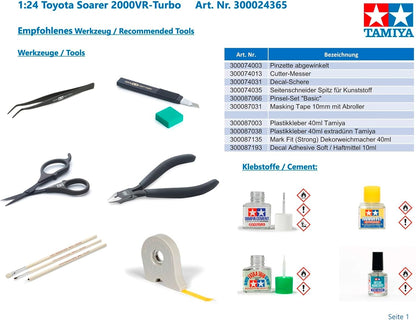 TAMIYA 24365 1:24 Toyota Soarer 2000VR-Turbo - Model Building, Plastic Kit, Hobby, Crafts, Gluing, Model Kit, Model, Plastic Model Making