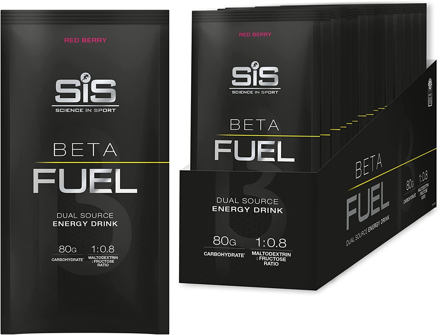 BETA Fuel energy drink powder - box of 15 sachets - red berry