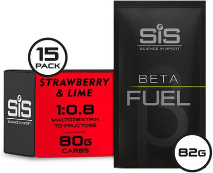 BETA Fuel energy drink powder - box of 15 sachets - strawberry and lime
