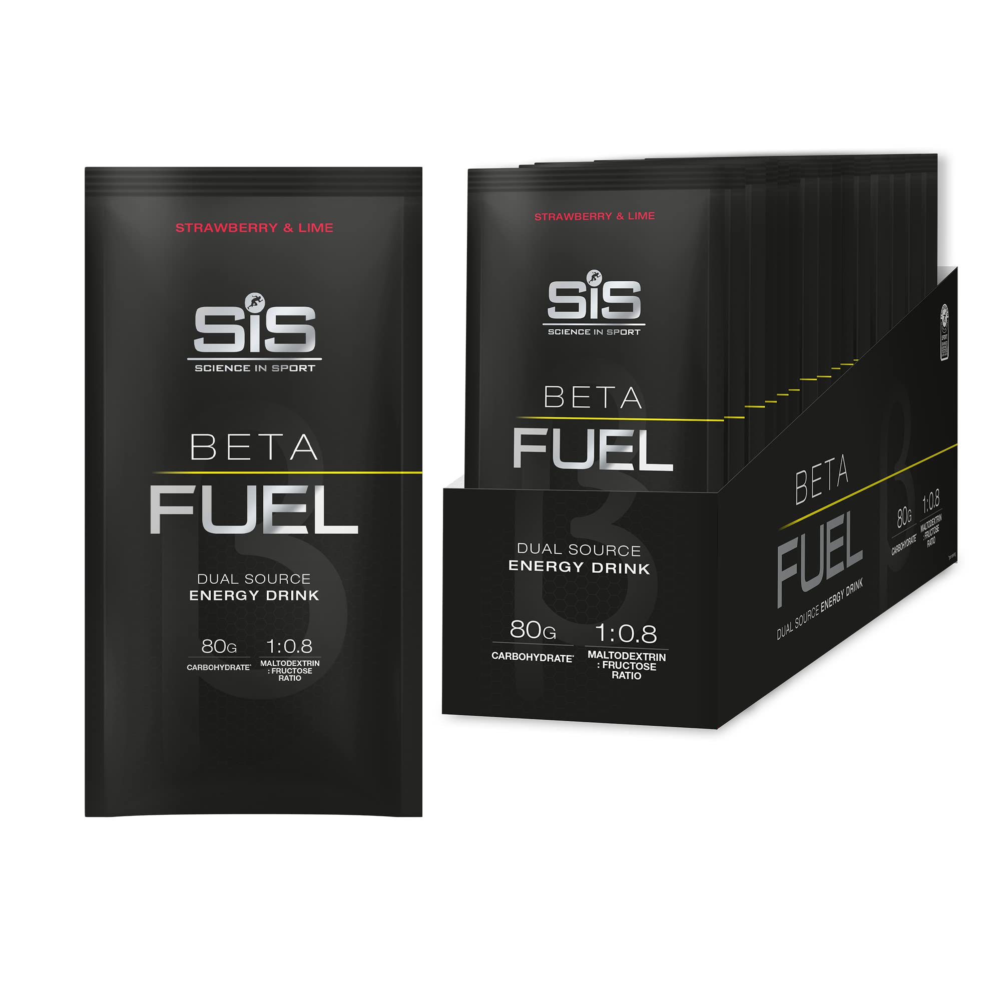 BETA Fuel energy drink powder - box of 15 sachets - strawberry and lime