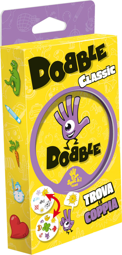 Asmodee: Dobble Classic Blister Eco, versión Mini, Divertido Juego de Cartas para Toda la Familia, 5 Mini Juegos, 2-8 Jugadores, a Partir de 6 años, edición en Italiano