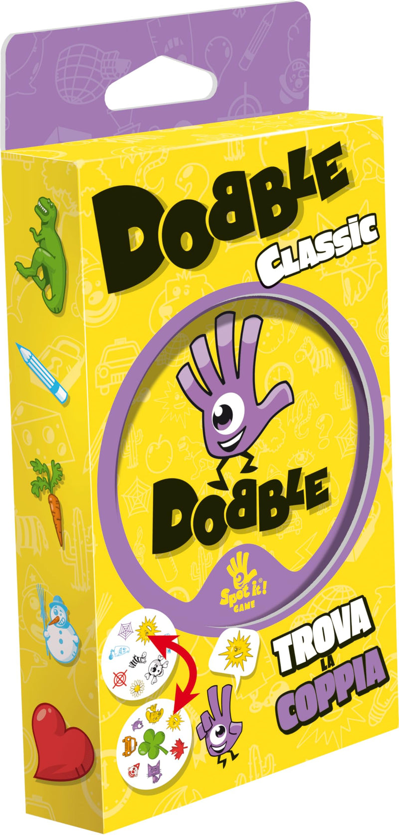 Asmodee: Dobble Classic Blister Eco, versión Mini, Divertido Juego de Cartas para Toda la Familia, 5 Mini Juegos, 2-8 Jugadores, a Partir de 6 años, edición en Italiano