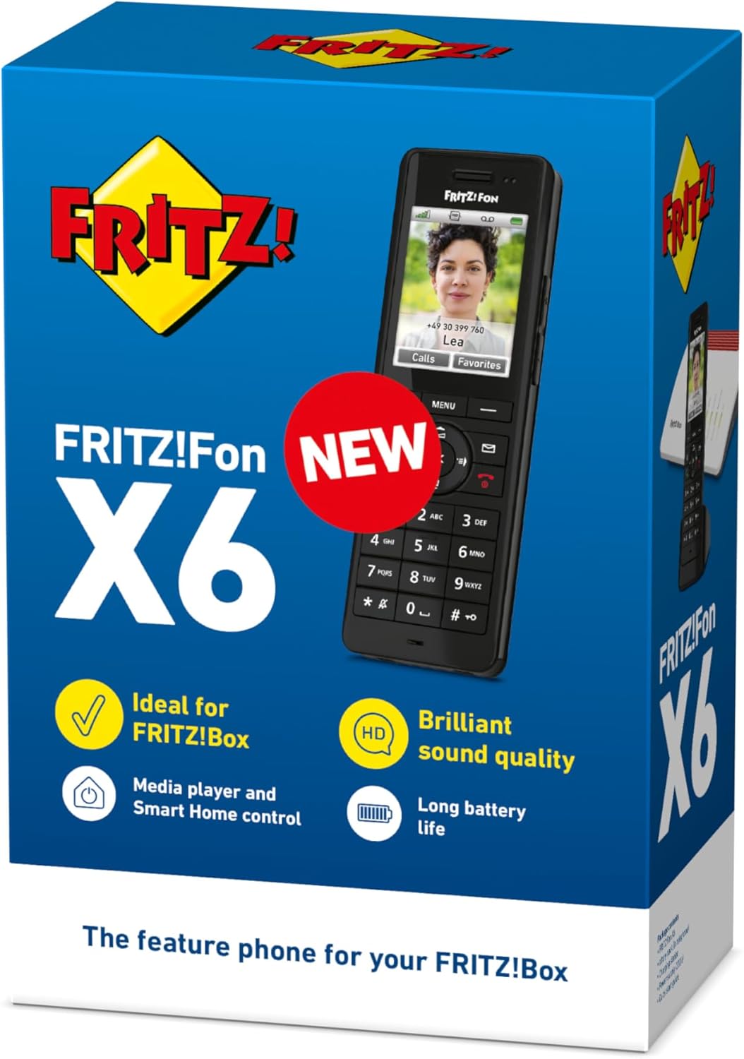 FRITZ! Fon X6 Edition International Nero - Cordless DECT Analogico, Full Duplex HD, Display a colori, Tante funzioni smart home in combinazione FRITZ!Box, manuale in italiano