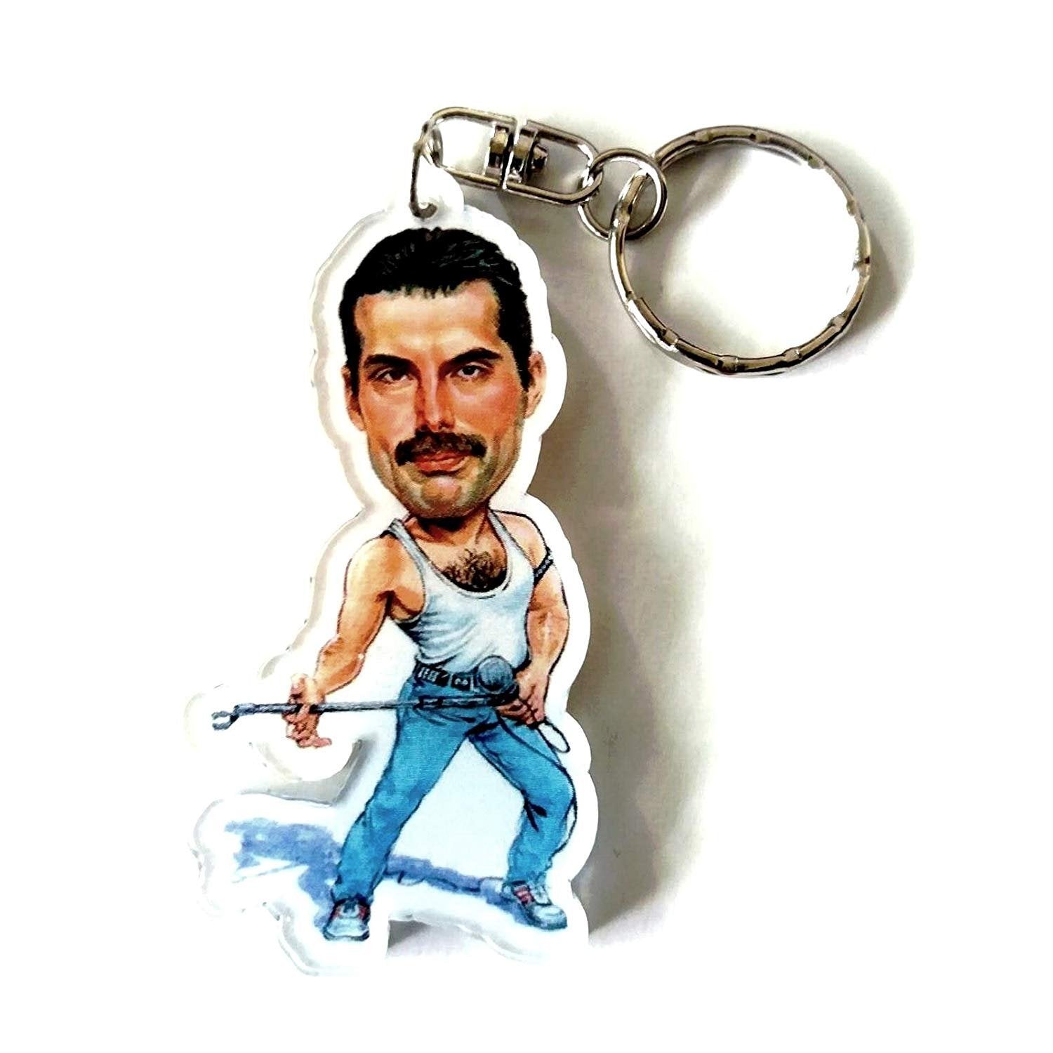 Music Legends Caricature Acrylic Keyring - Freddie Mercury - Queen