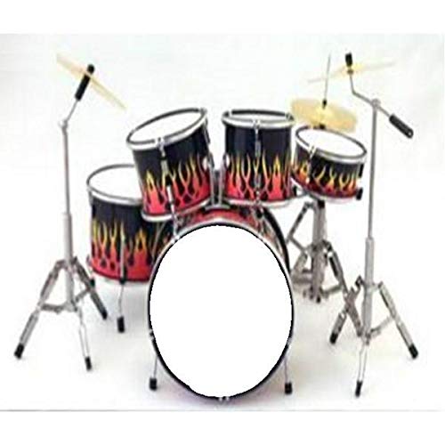 Miniature Drum - Mini Drum - Replica Flames - Metallica, Kiss, AC/DC