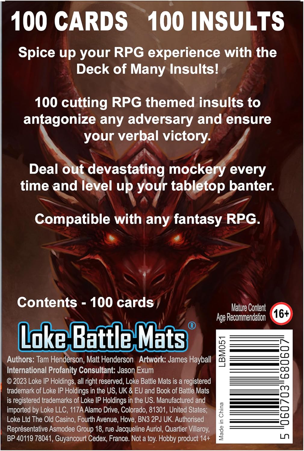 Loke BattleMats Deck of Many Insults