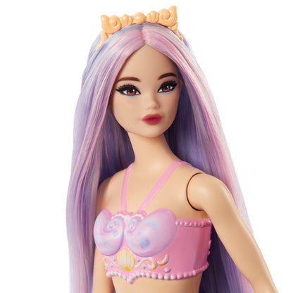 Barbie A Touch of Magic Mermaid Doll with Lilac Hair, Purple Tail and Headband Accessory