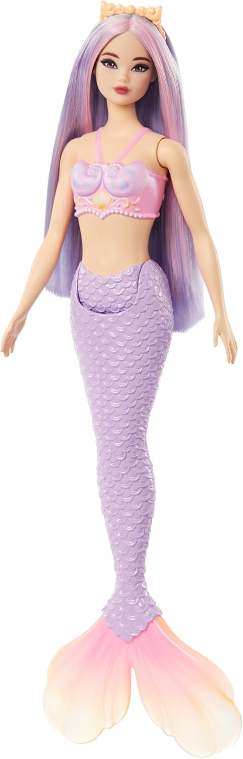 Barbie A Touch of Magic Mermaid Doll with Lilac Hair, Purple Tail and Headband Accessory