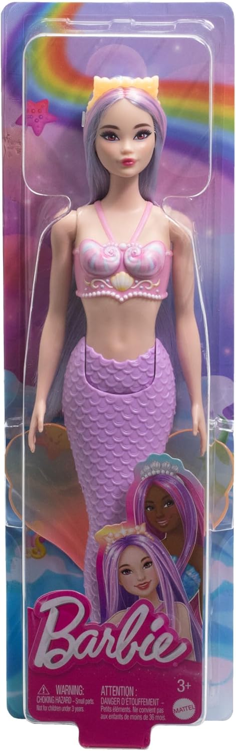 Barbie A Touch of Magic Mermaid Doll with Lilac Hair, Purple Tail and Headband Accessory