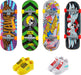 Hot Wheels Skate Tony Hawk Fingerboard & Removable Skate Shoes Multipack, 4 Fully Assembled Boards, 2 Pairs of Skate Shoes, 1 Exclusive Set (Styles May Vary),, HVM14