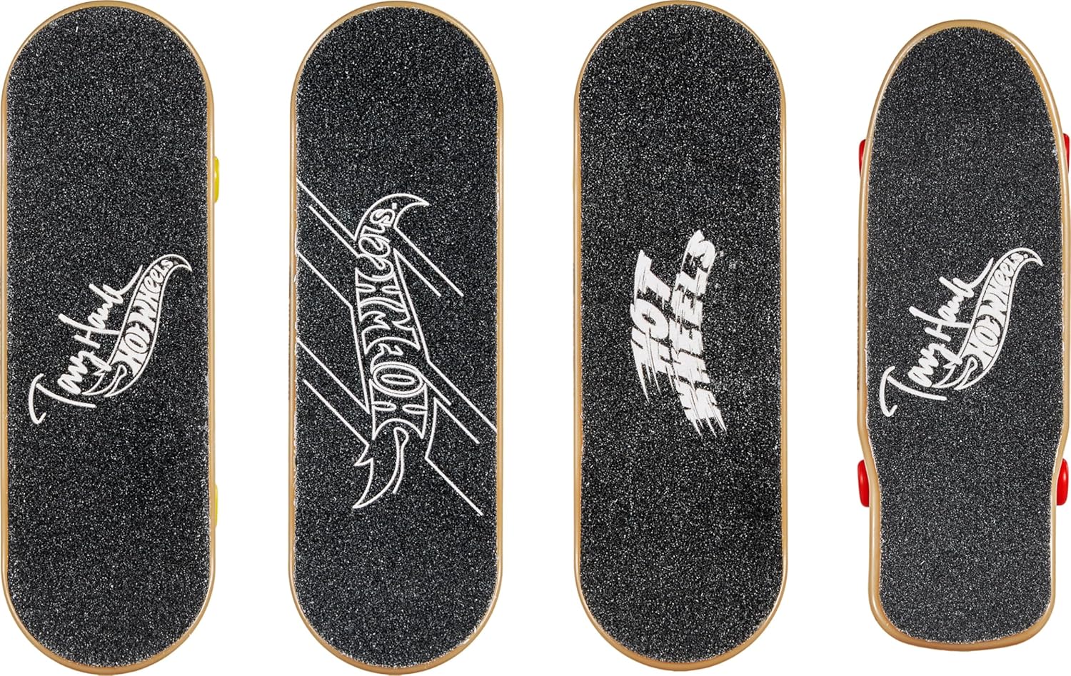 Hot Wheels Skate Tony Hawk Fingerboard & Removable Skate Shoes Multipack, 4 Fully Assembled Boards, 2 Pairs of Skate Shoes, 1 Exclusive Set (Styles May Vary),, HVM14
