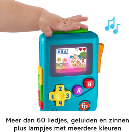 Fisher-Price Learning and Play Fun for Babies and Toddlers, Lil' Gamer Dummy Game Console with Lights and Music for Babies from 6 Months, Multilingual Version, HXC32