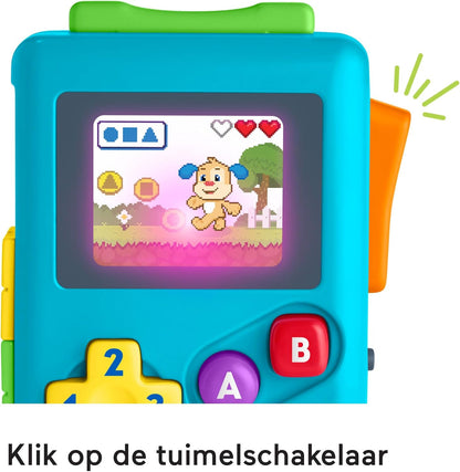 Fisher-Price Learning and Play Fun for Babies and Toddlers, Lil' Gamer Dummy Game Console with Lights and Music for Babies from 6 Months, Multilingual Version, HXC32