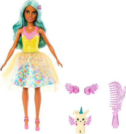 Barbie A Touch of Magic Pop en Accessoires, Teresa met fantasieoutfit, dierenvriendje, halsband en riem, en stylingaccessoires, JCW51
