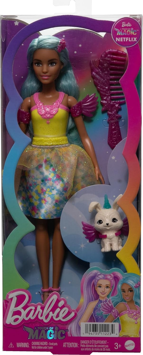 Barbie A Touch of Magic Pop en Accessoires, Teresa met fantasieoutfit, dierenvriendje, halsband en riem, en stylingaccessoires, JCW51